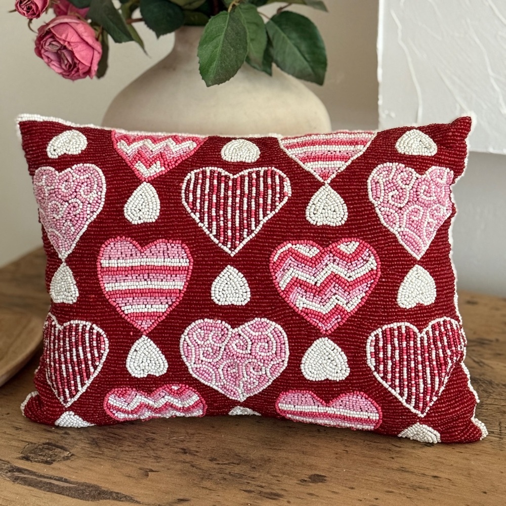Pier 1 Red Textured Pillow